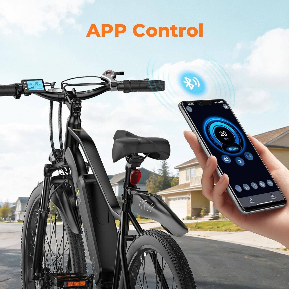 Electric Bike, 1000W/750W Motor, 20MPH, 70-55 Miles, 26" Tires, APP