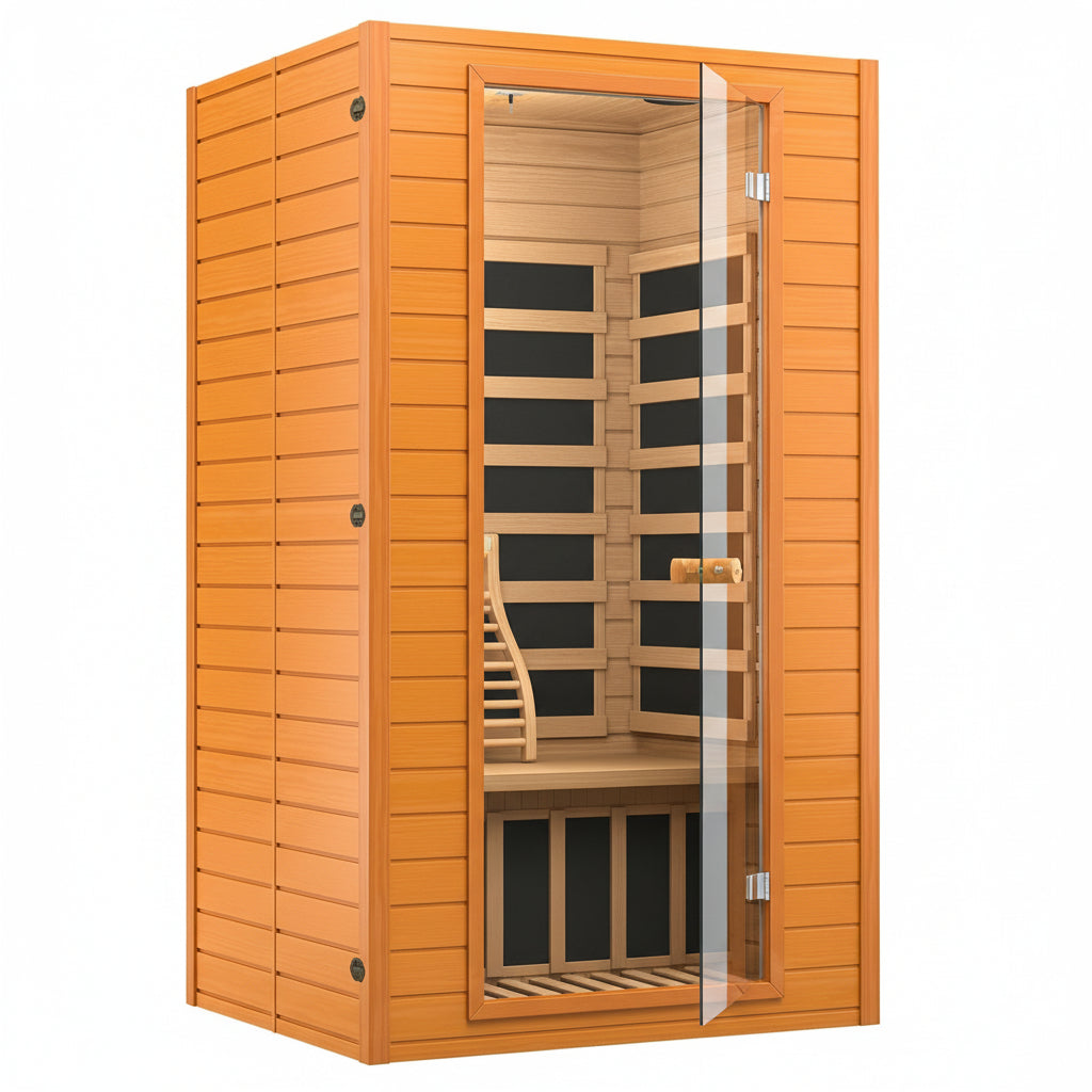 Infrared Sauna for Home, near Zero EMF Home Saunas for up to 2 Person, Indoor Dry Heat Sauna Room with Infrared Red Light Therapy, Bluetooth Speakers, Canadian Hemlock Wood
