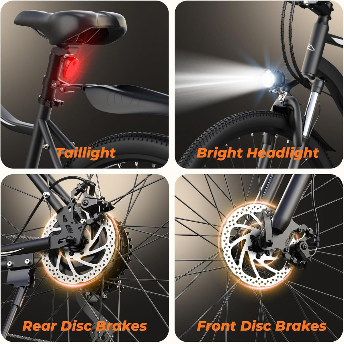 Electric Bike, 1000W/750W Motor, 20MPH, 70-55 Miles, 26" Tires, APP