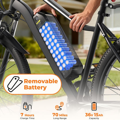 Electric Bike, 1000W/750W Motor, 20MPH, 70-55 Miles, 26" Tires, APP